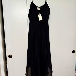 Joyfolie Black Spaghetti Strap Maxi Sundress